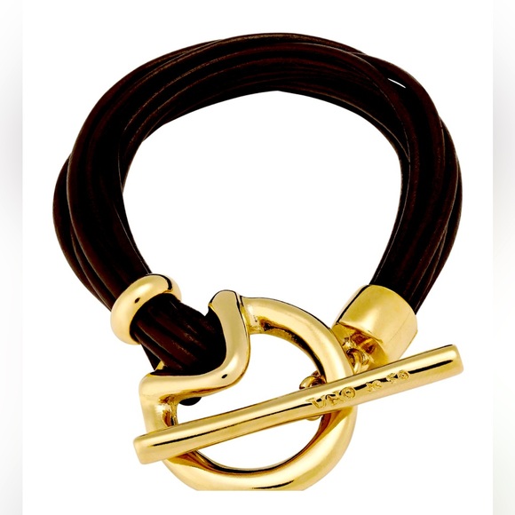 New- UNODE50 - western leather, bold  Chocker and Bracelet set . 2 pc. - Picture 1 of 3